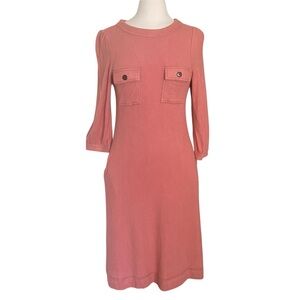 Monteau Los Angeles Dress Women’s M Pink Long Sleeve Midi Soft Sweater NWT